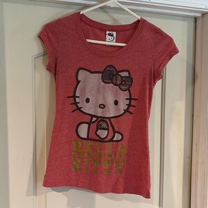Sanrio Hello Kitty Junior’s Medium Red Graphic Short Sleeve Tee Shirt